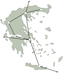 Current and future network topology of GRNET